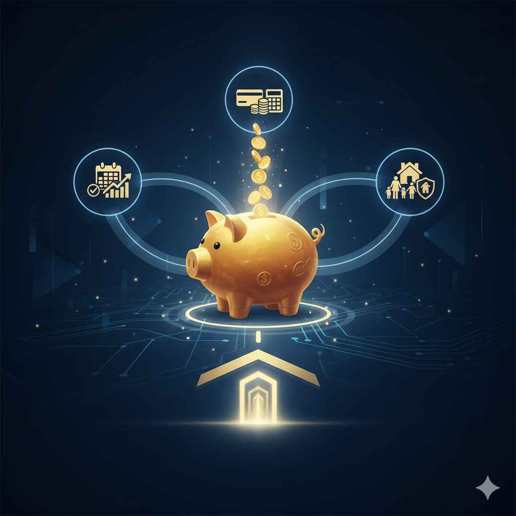 2026년 연말정산 환급금 극대화와 자산 성장을 상징하는 전략적 금융 컨셉 이미지